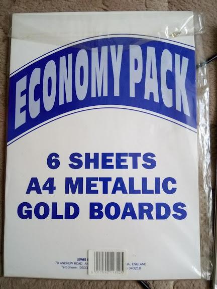 Preview of the first image of New A4 Metallic Gold and SIlver boards packs of 6.