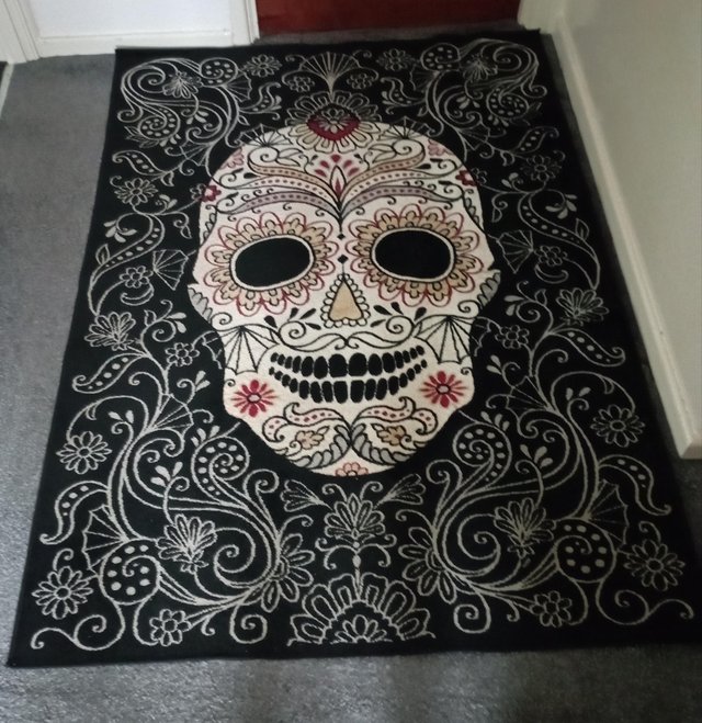 Preview of the first image of Large Candy Skull Rug, Great Condition..