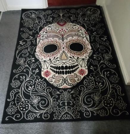 Image 1 of Large Candy Skull Rug, Great Condition.