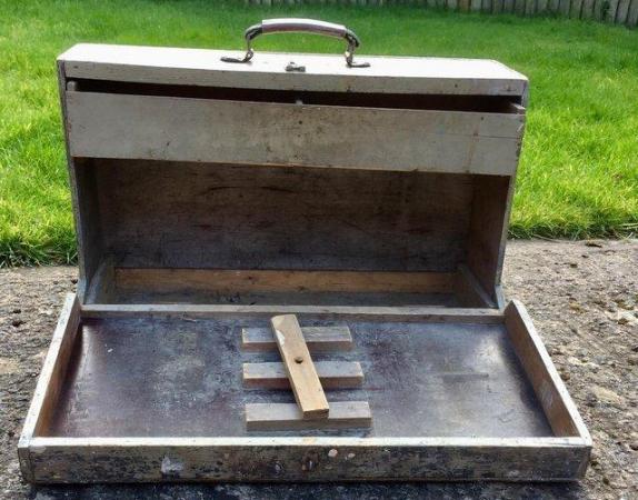 Image 1 of Old wooden tool box