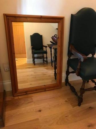 Image 1 of Large Old Solid Pine Mirror in excellent condition