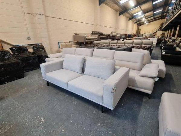 Image 3 of Ex-display Nocelle grey fabric 3 seater sofa