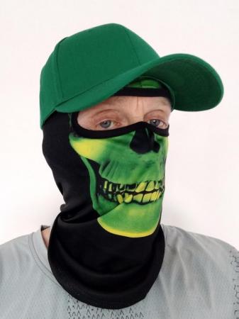 Image 1 of Green monster face mask with FREE green baseball cap.