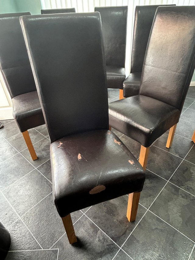 Preview of the first image of Dining room leather chairs.