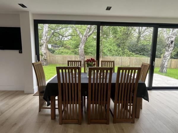 Image 1 of Sold- 8 Solid Oak Dining Chairs