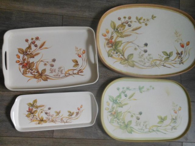 Preview of the first image of Trays Harvest M & S x 4 Vintage 1980's LOT.