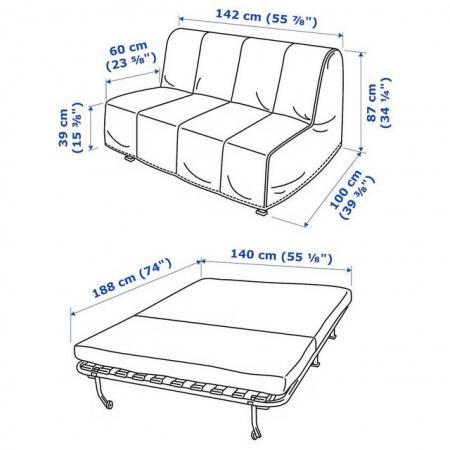 Image 2 of IKEA LYCKSELLE SOFA BED