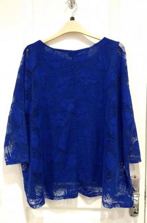 Image 6 of Phase Eight Blue Double Layered Top Size 12