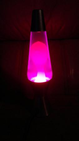Image 2 of ROCKET LAVA LAMP RED WAX IN PURPLE FLUID