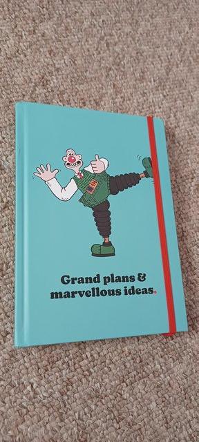 Preview of the first image of new Wallace and Gromit grand plans and marvellous idea noteb.