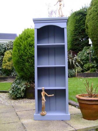 Image 2 of Pine bookcase in grey eggshell