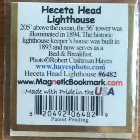 Image 2 of Unused magnetic bookmark - Heceta Head Lighthouse, USA.