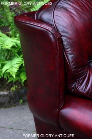 Image 74 of SAXON OXBLOOD RED LEATHER CHESTERFIELD SETTEE SOFA ARMCHAIR