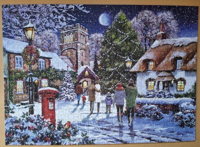 Preview of the first image of 1000 piece jigsaw called CAROLING ON CHRISTMAS EVE BY WHSMIT.