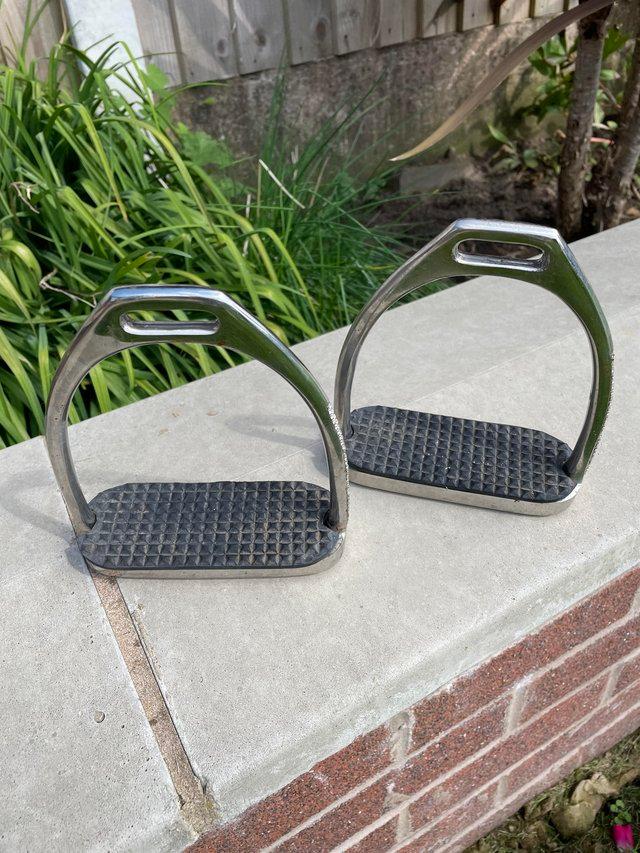 Preview of the first image of 5” riding stirrups (some diamanté’s missing).