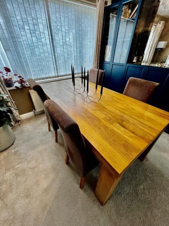 Image 3 of Solid mango wood table with 4 chairs