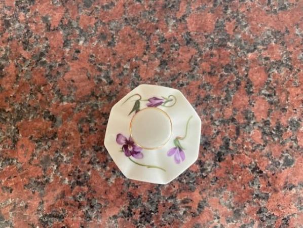 Image 1 of Hammersley Violets fine bone china octangular trinket box