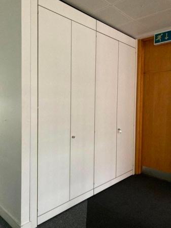 Image 2 of Lockable 4 door white office tall double cupboards/storage