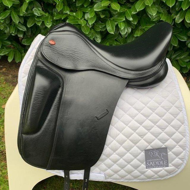 Preview of the first image of Kent & Masters 17” S-Series Dressage saddle.