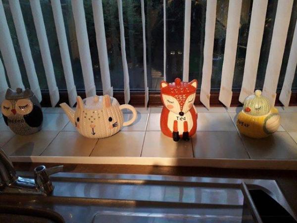 Image 1 of tea.sugar,coffee....kitchen containers,duck,fox,owl