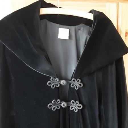 Image 2 of Laura Ashley Black Velvet Full Length Cloak