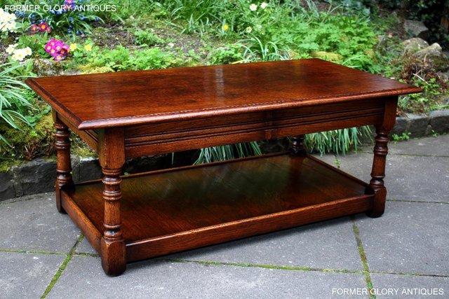 Image 103 of A TITCHMARSH AND GOODWIN STYLE OAK TWO DRAWER COFFEE TABLE