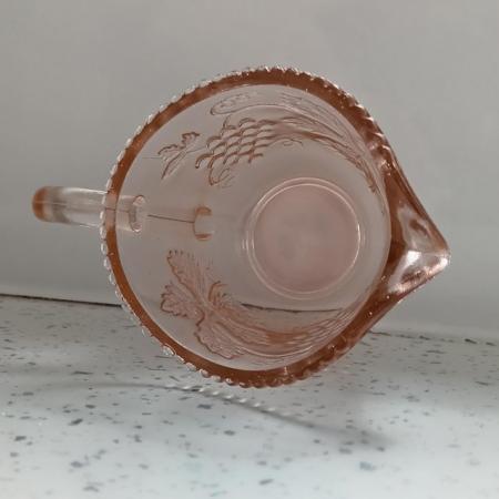 Image 15 of A Small Vintage Glass Jug with Orange Hues.  Height 3.1/2".