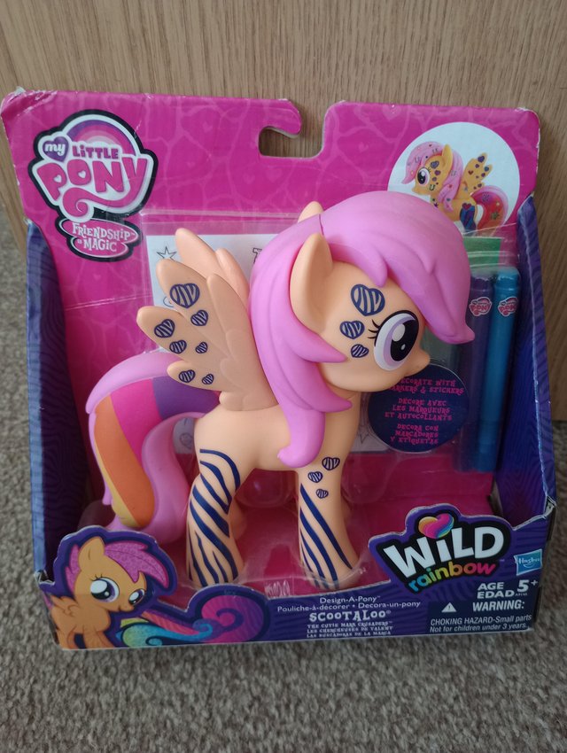 Preview of the first image of Colour scootaloo toy, my little pony, brand new in box.