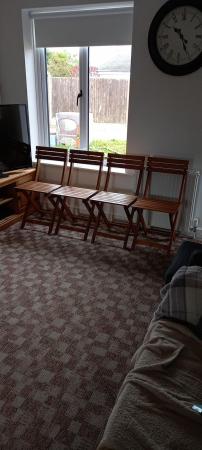 Image 2 of Small fold away solid wood chairs