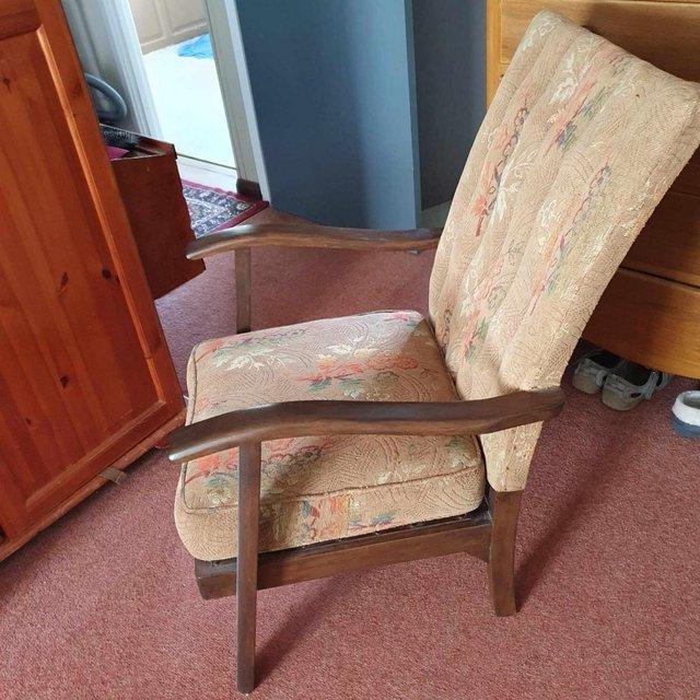 Preview of the first image of Vintage 1940s Utility Fireside Chair.