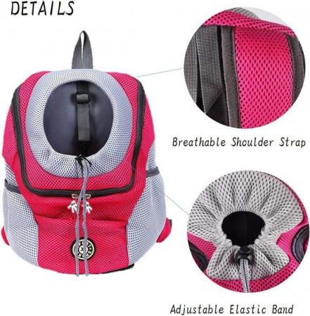 Image 5 of hands-Free Pet Travel Bag, Breathable Head-Out Design and Wa