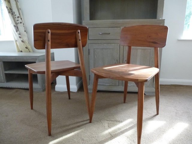 Preview of the first image of NEW SWOON Southwark Jupiter Dining Chairs acacia wood catB.