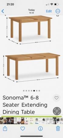 Image 1 of M&S Sonoma expandable solid oak table . X4 chairs available