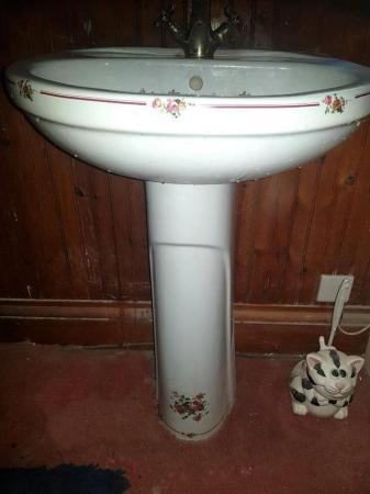 Image 2 of Vintage Floral Toilet & Basin Set