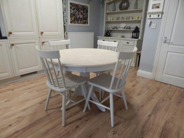 Image 12 of Beech Farmhouse Kitchen table / Dining table & 4 chairs