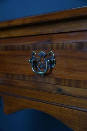 Image 6 of Antique Georgian Style Oak Two Drawer Dresser Hallway Table