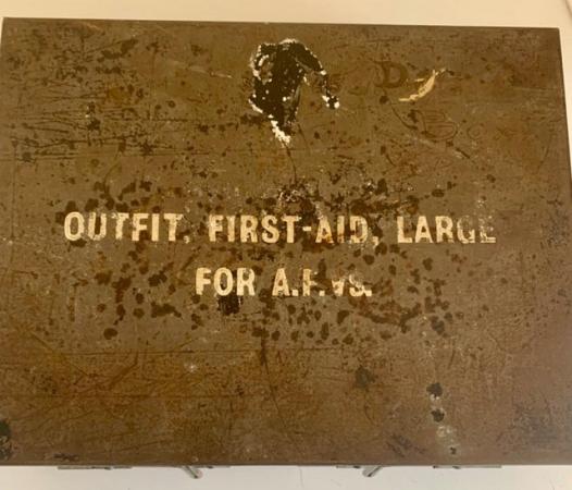 Image 1 of Metal First Aid box World War II era