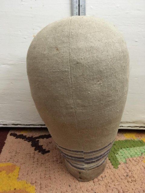 Preview of the first image of Vintage soft cloth covered Milliner’s Mannequin head.