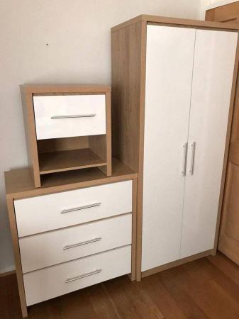 Image 1 of SEVILLE 2 DOOR WARDROBE  CHEST AND BEDSIDE - WHITE GLOSS