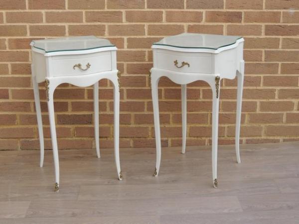 Image 5 of Pair of French Tall Bedside Tables (UK Delivery)