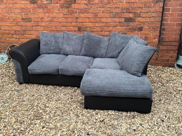 Image 1 of Grey L shape sofa-DELIVERY AVAILABLE