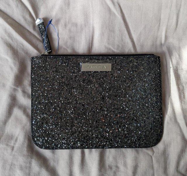 Preview of the first image of NEW Carvela KG Grey Glitter Sparkly Purse/Bag/Pouch.