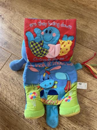 Image 1 of Baby toys including soft book and rattle