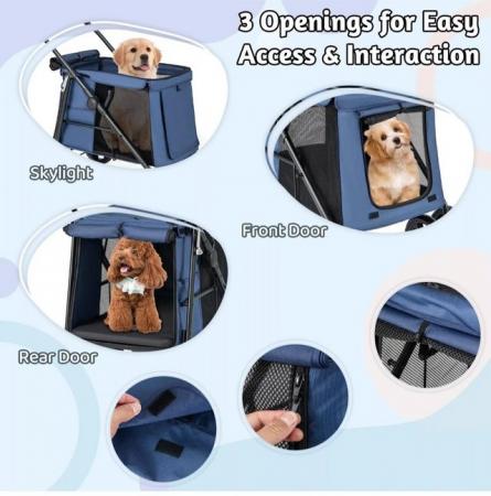 Image 3 of Dog Stroller Foldable with pockets & skylight.