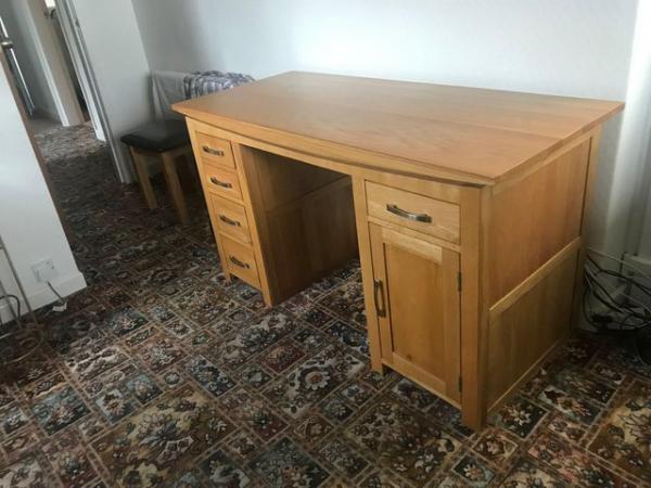 Image 2 of Oak Furniture Land - Solid Oak Large Computer Desk