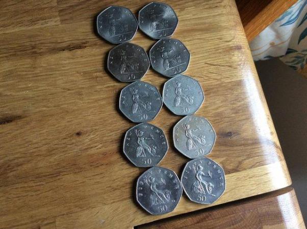 Image 2 of 50p coins. Various years. £1 each.