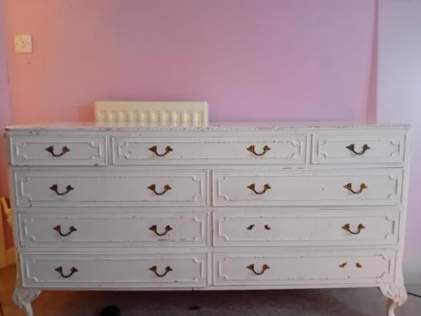 Image 2 of Victorian solid wood matching drawers & wardrobe
