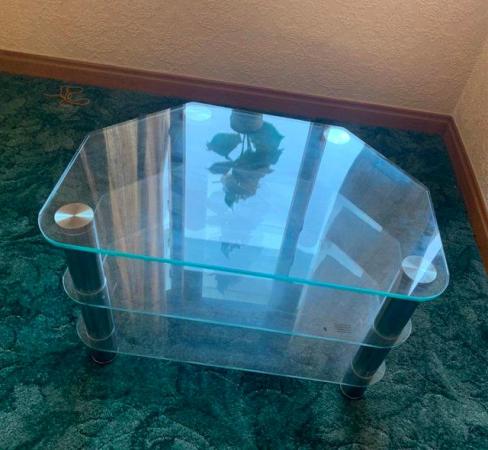 Image 1 of Glass corner unit for tv , three tier