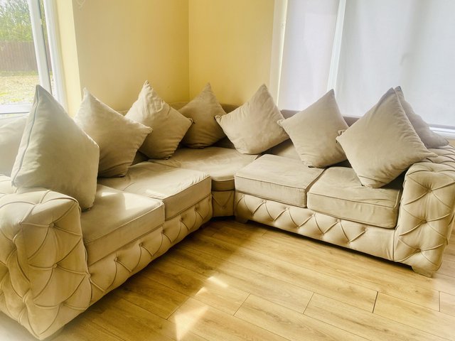 Preview of the first image of Sofa, L shape and a two seate.