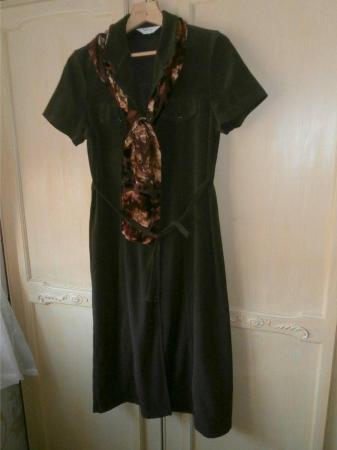 Image 1 of NEW MINT DARK BROWN LADIES DRESS WITH SCARF
